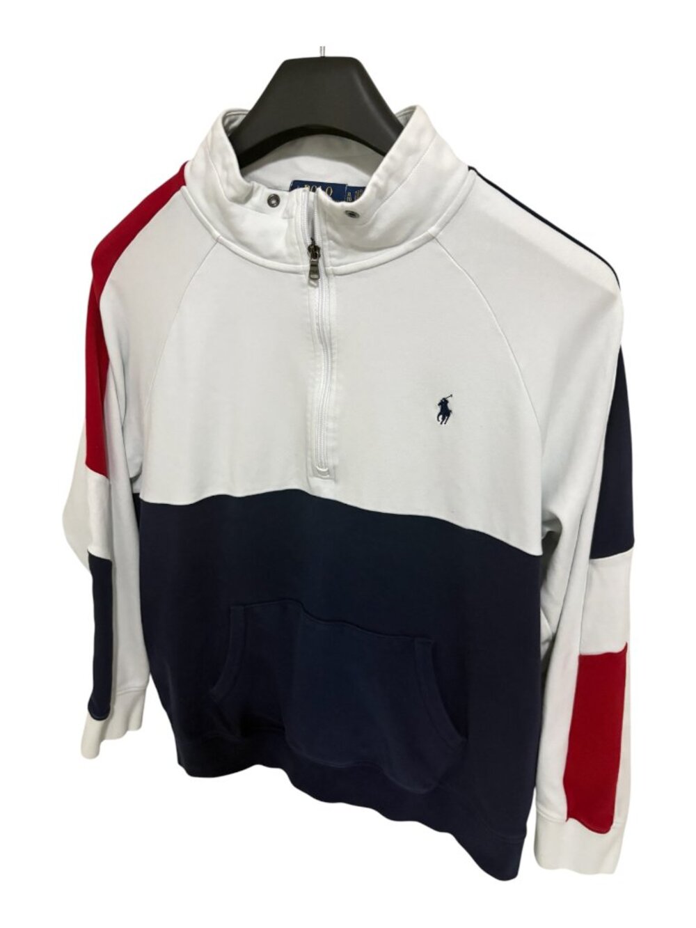 Polo Ralph Lauren Sweater Sweatshirt Mens XL/TG Red White Blue 1/2 Zip Pullover - Picture 2 of 6
